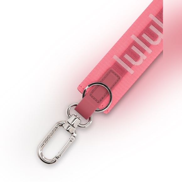 Lululemon Never Lost Keychain Wordmark NWT Sakura Pink/Washed Mauve/White - Picture 2 of 11